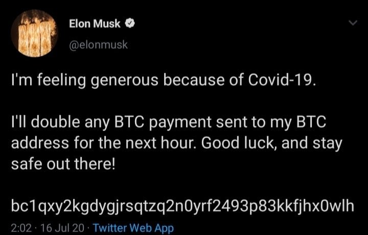 Elon Musk Bitcoin Scam Twitter Hack 2020