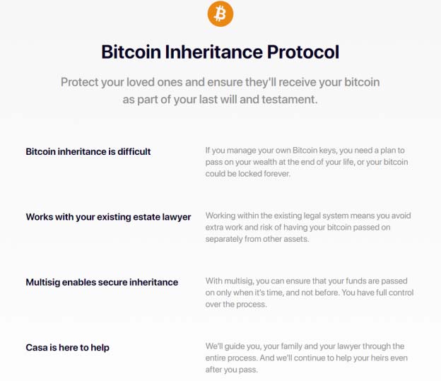 protokol warisan bitcoin casa