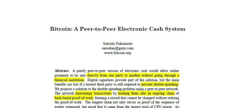 White paper sui Bitcoin
