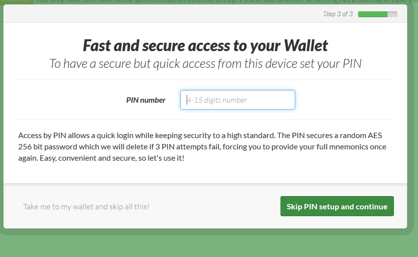 sicurezza del pin del portafoglio bitcoin