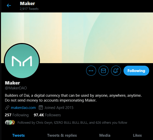 Maker（MKR）-Twitter