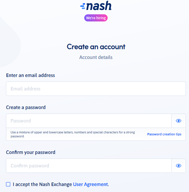 حساب Nash خود را ایجاد کنید
