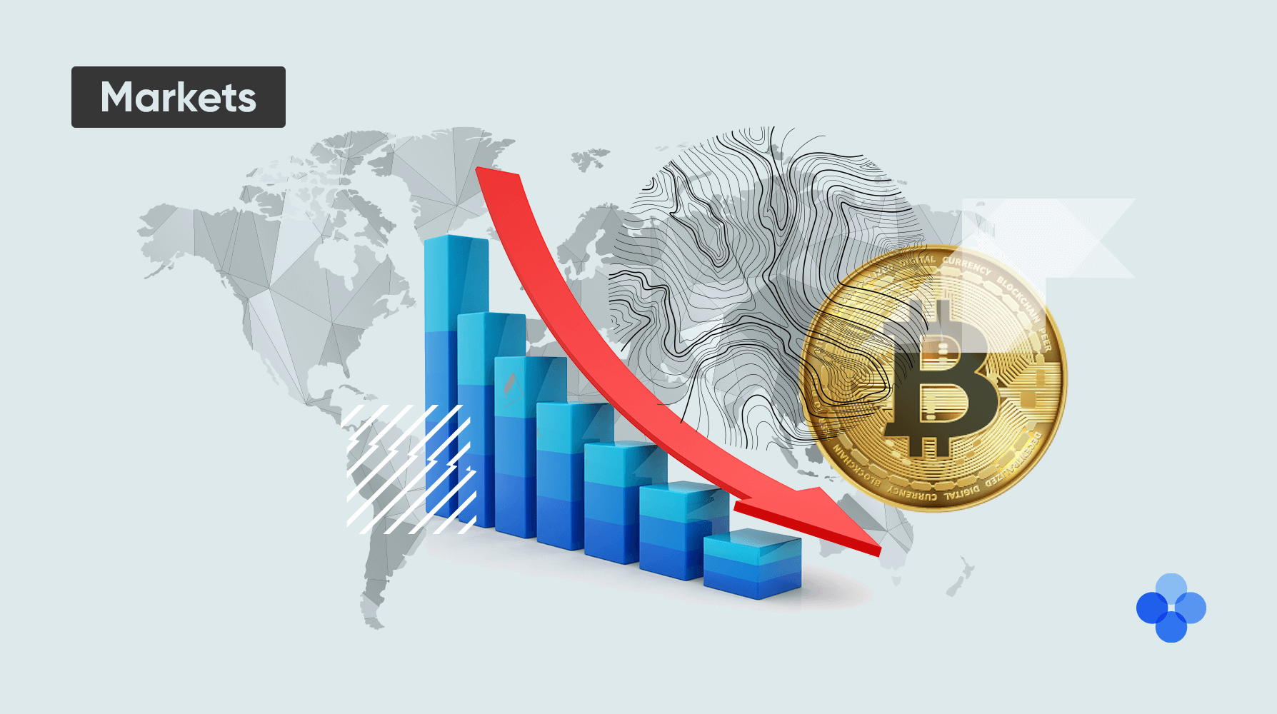 Immagine del crollo del prezzo di Bitcoin