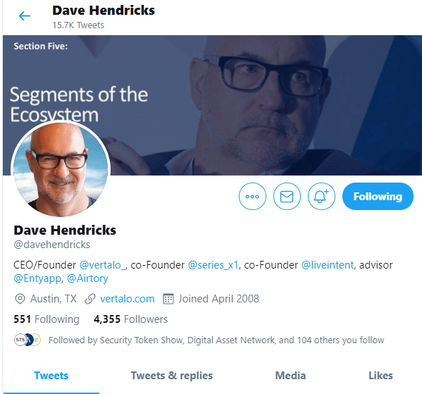 Il CEO di Vertalo Dave Hendricks