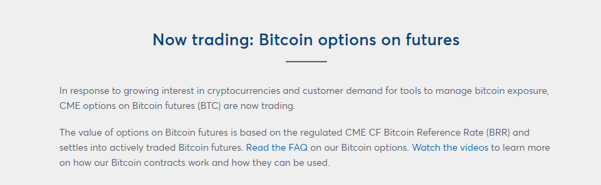 Futures Bitcoin tramite CME