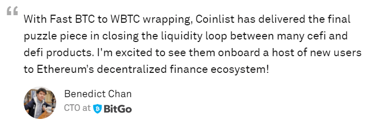اطلاعات Bitcoin در صفحه Coinlist پیچیده شده است